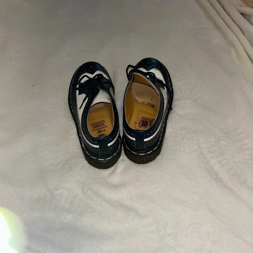 Dr. Martens Black and White Brogue Oxfords - Picture 4 of 4